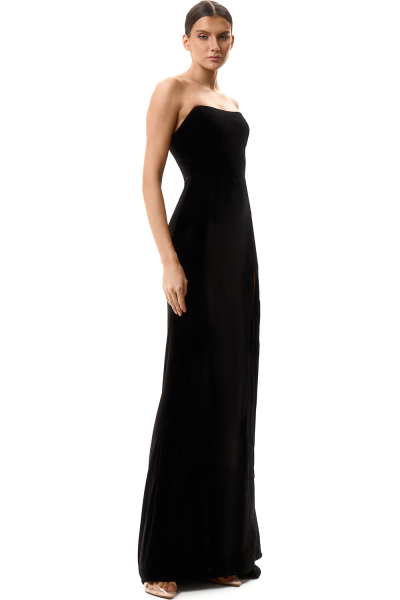 Бархатное корсетное платье макси SODAMODA, цвет: Черный, 15929 купить онлайн