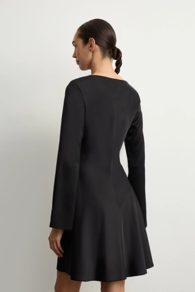 Платье из атласа расклешенного силуэта Mollis, цвет: Черный, 12-09-2491/6 купить онлайн