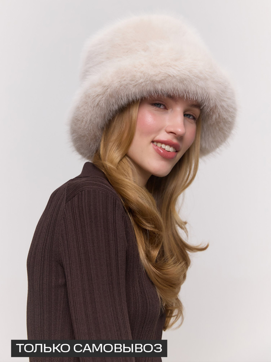 Панама из экомеха под песца