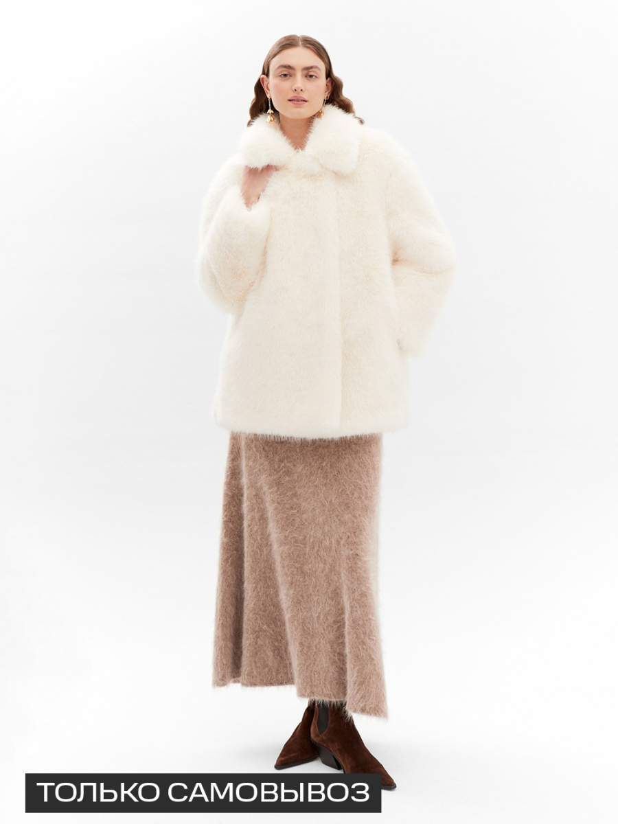 Экошуба оверсайз с английским воротником под песца