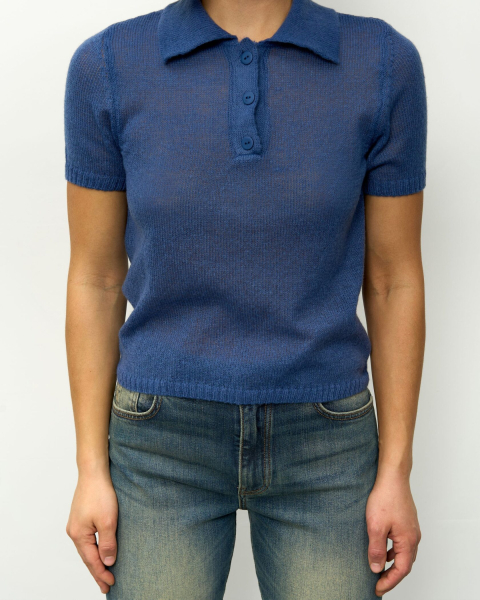 Вязаное поло YONSRU, цвет: темно-синий, 830 купить онлайн