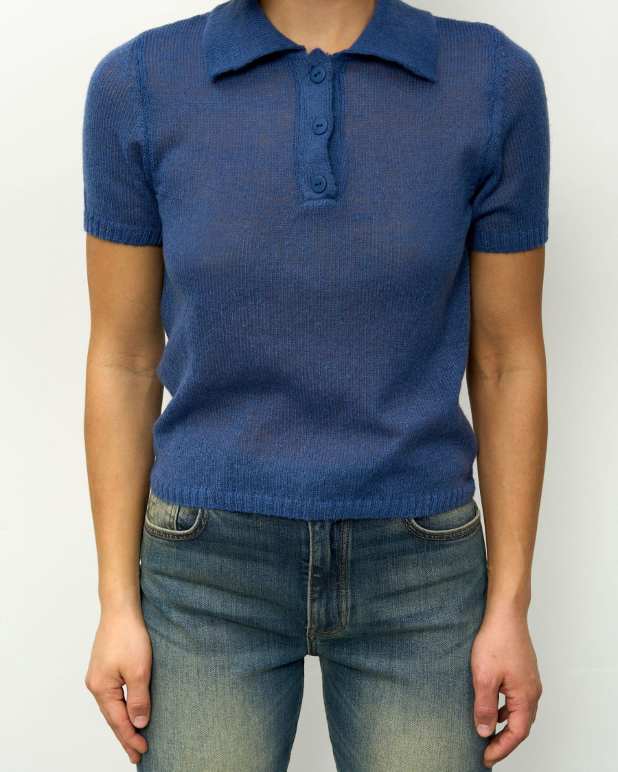 Вязаное поло YONSRU, цвет: темно-синий, 830 купить онлайн