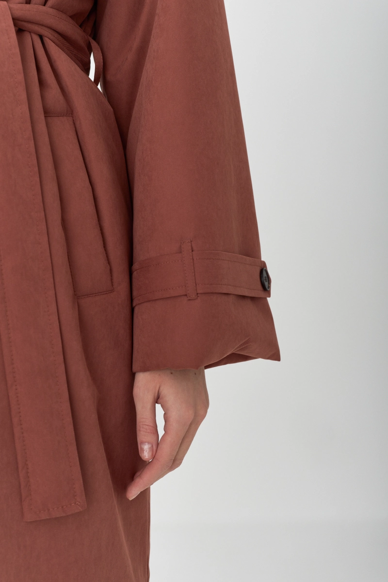 Пальто однобортное утепленное Ricoco, цвет: терракотовый, 7012/1 купить онлайн