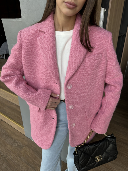 Пальто из букле укороченное VELVET, цвет: розовый, 00-00004816 купить онлайн
