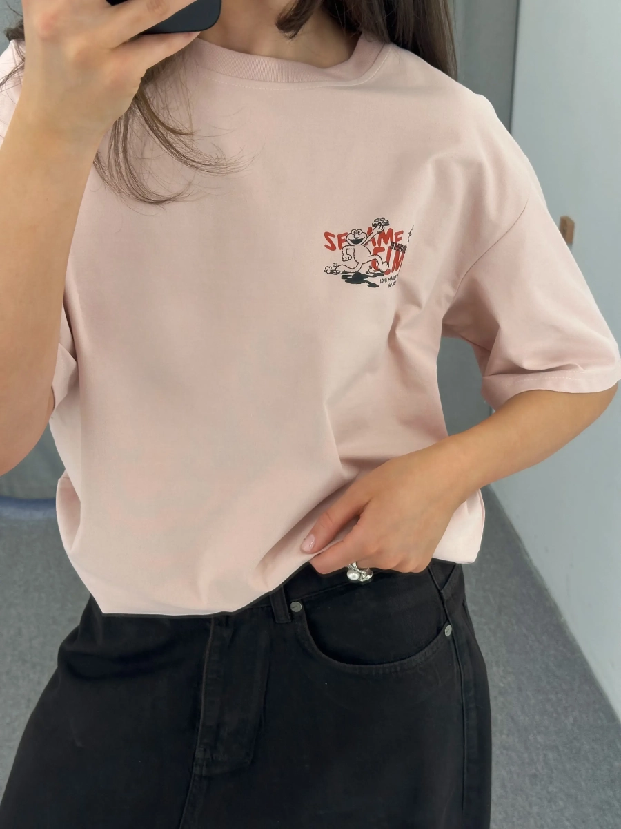 Футболка Sesame Street shvetsov store, цвет: PINK,  купить онлайн