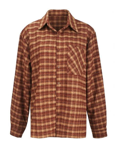 Рубашка в клетку прямого кроя