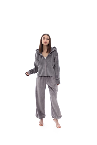 Бомбер Велюр с капюшоном GARCHIT, цвет: серый, GARVelBombKapGray купить онлайн