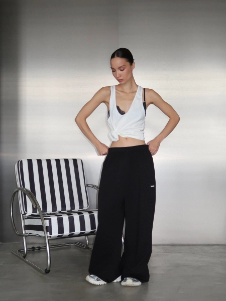 Брюки на резинке MIARTLAND, цвет: Черный, НФ-00000771 купить онлайн