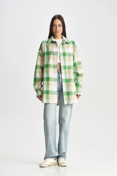Рубашка в клетку Green Erist store, цвет: зеленый, НФ-00001902 купить онлайн