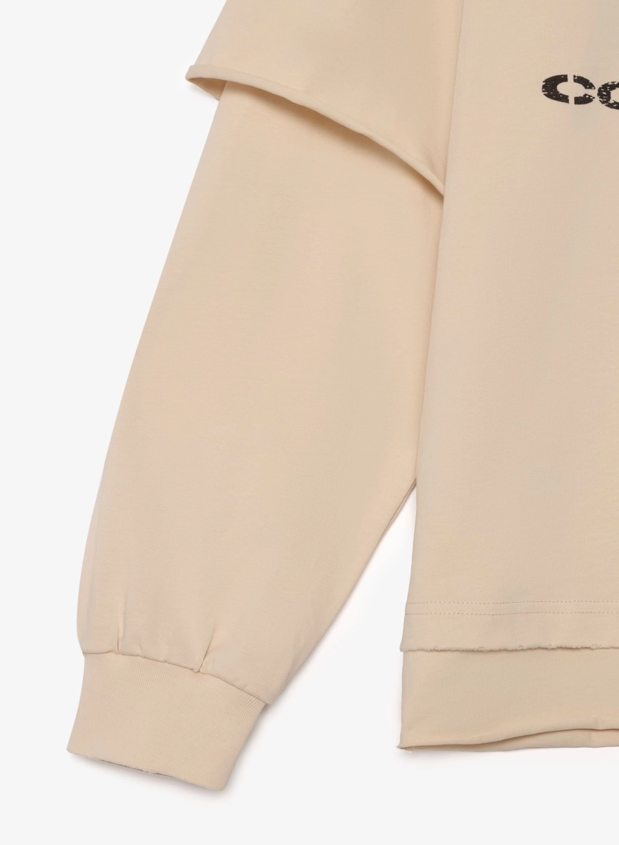 Лонгслив с двойным рукавом F | ABLE, цвет: бежевый, LNGSLV-FBL-LNT-BG купить онлайн