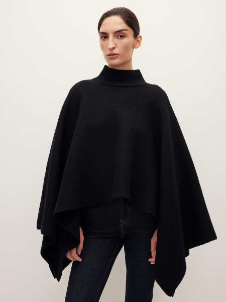 Пончо из шерсти мериноса Chaika, цвет: Черный, AW25PC01-09 купить онлайн