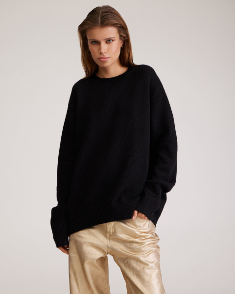 Oversize джемпер To be Blossom, цвет: black 061458 |новая коллекция купить онлайн