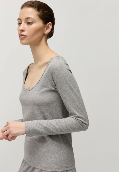 Лонгслив из модала с хлопком AROUND, цвет: серый меланж,  купить онлайн