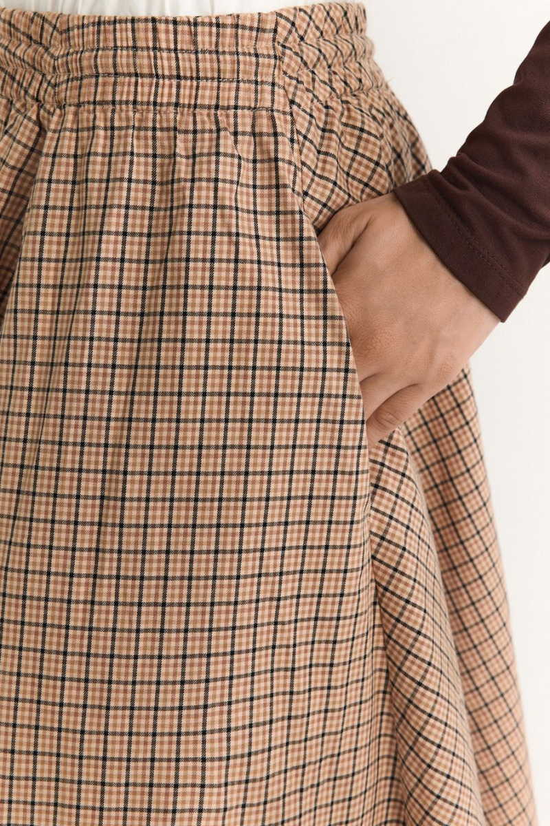 Юбка из 100% хлопка TOPTOP, цвет: коричневый с принтом, TT.071.18818.701 купить онлайн