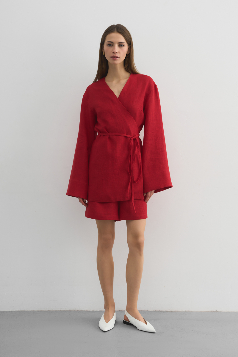 Кимоно Grenade PURE LINEN, цвет: красный,  купить онлайн