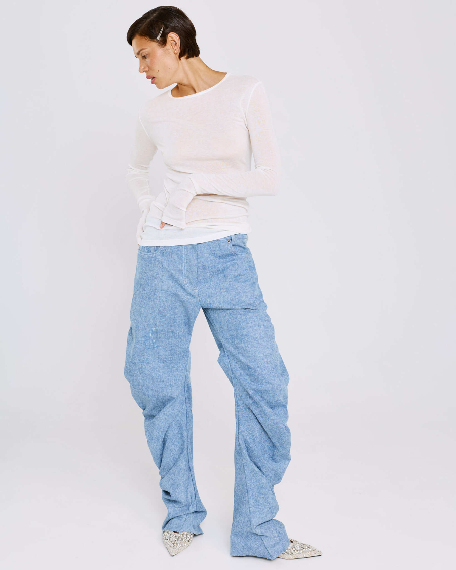 Джинсы О-силуэта Anmuse, цвет: синий, TR26SP309-LBL купить онлайн