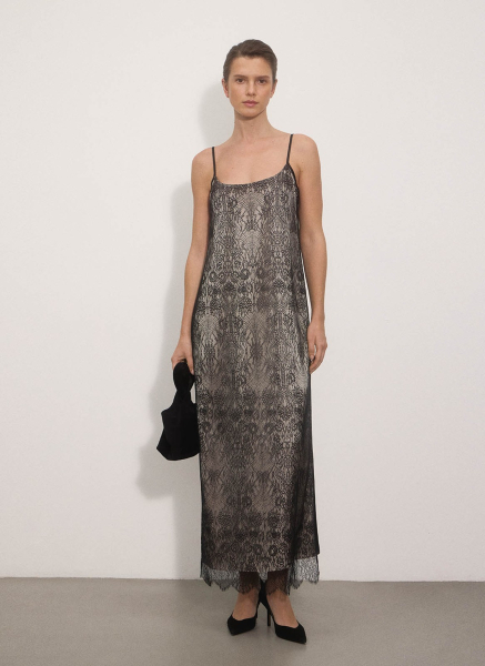 Платье-комбинация из кружева ALL WE NEED, цвет: Черный,  купить онлайн