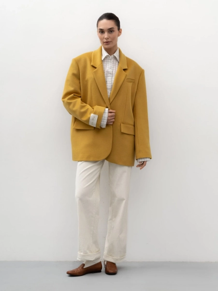 Пальто-пиджак Цыпочка TRES, цвет: Желтый, НФ-00002722 купить онлайн