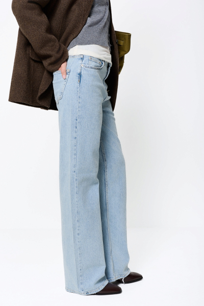 Джинсы прямые с завышенной посадкой Ricoco, цвет: голубой, 3066/2 купить онлайн