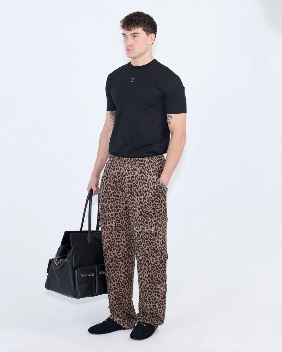 Брюки свободные леопардовые ASIA ST 71, цвет: коричневый, Ast71.pants-Leo-brown купить онлайн