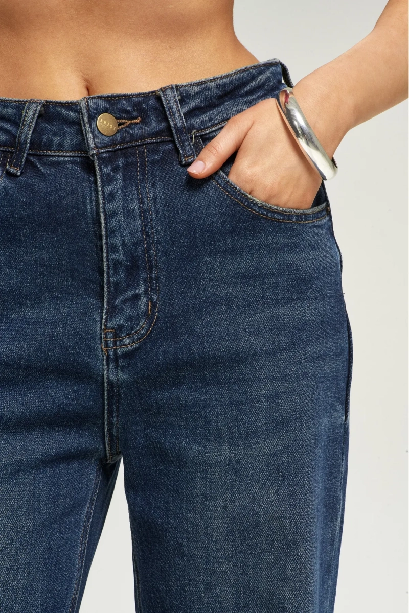 Джинсы Stright с потертостями Dark Blue Erist store, цвет: темно-синий, НФ-00001675 купить онлайн