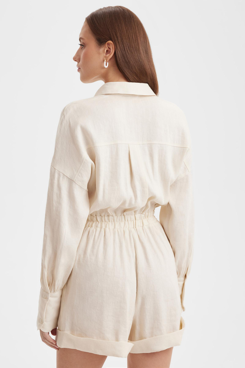 Комбинезон изо льна Charmstore, цвет: кремовый, 107-33550-112 купить онлайн