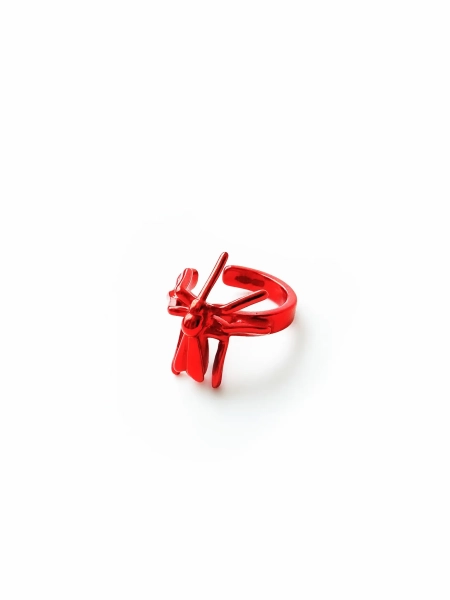 Серебряная серьга-кафф «Комар ВАСилий» mini SBLESKOM, цвет: красный, 42163 купить онлайн