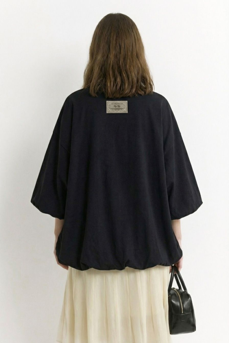 Лонгслив из 100% хлопка TOPTOP, цвет: Черный, TT.025.18861.900 купить онлайн