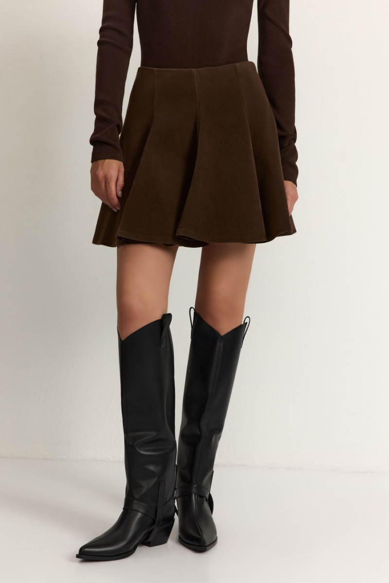 Юбка из экозамши TOPTOP, цвет: коричневый, TT.070.18774.700 купить онлайн