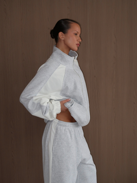 Олимпийка со вставками MIARTLAND, цвет: меланж-молочный, НФ-00000873 купить онлайн