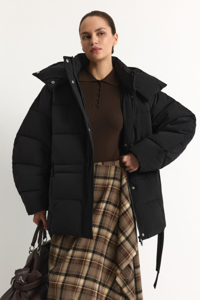 Пуховик с капюшоном TOPTOP, цвет: Черный, TT.042.17963.900 купить онлайн