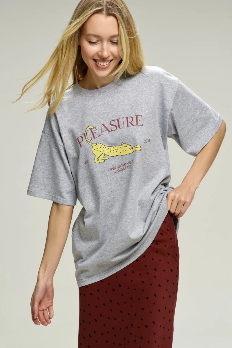 Футболка Pleasure Grey Melange Erist store, цвет: серый, НФ-00002922 купить онлайн