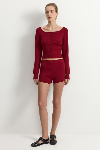 Шорты из смесовой вискозы TOPTOP, цвет: Бордовый, TT.038.17425.330 купить онлайн