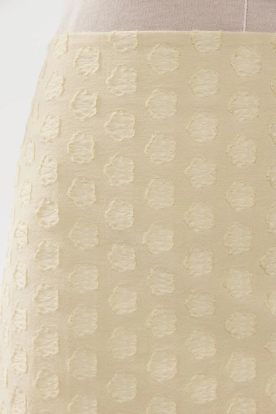 Юбка мини из хлопкового жаккарда с цветами Daisyknit, цвет: Сливочный  |новая коллекция купить онлайн