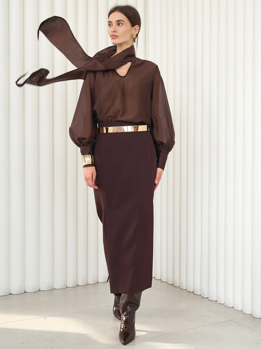 Блуза воздушная с бантом