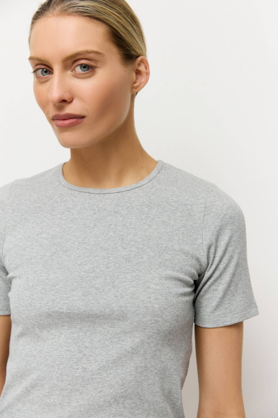 Футболка облегающая AROUND, цвет: серый меланж, 219_102CE04 купить онлайн