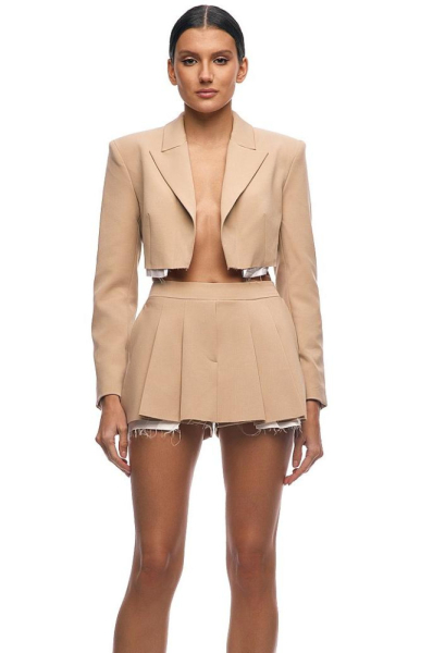 Укороченный жакет с необработанным низом