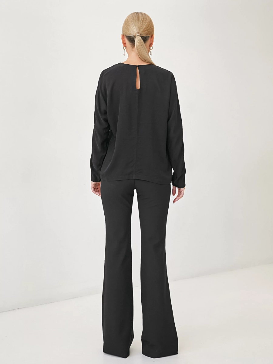 Блуза со спущенным рукавом I.B.W., цвет: Черный, BL020 купить онлайн