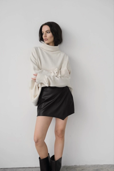 Юбка мини из эко кожи MINI, цвет: Черный, НФ-00000426 купить онлайн