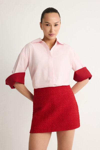 Рубашка из 100% хлопка TOPTOP, цвет: розовый с принтом, TT.021.17920.301 купить онлайн