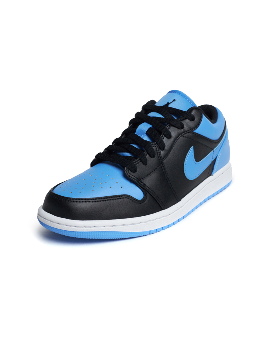 Кроссовки мужские Jordan 1 Low "Black University Blue" NKDADDYS SNEAKERS, цвет: голубой 553558-041 купить онлайн