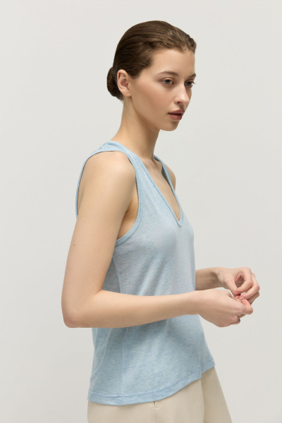 Майка с глубоким вырезом из тенсела AROUND, цвет: голубой, 269_61TW04 купить онлайн