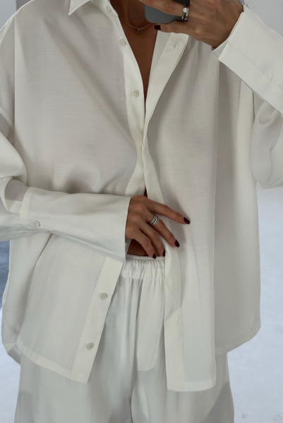 Рубашка объемная из тенсела WHITE Label .B, цвет: WHITE  |новая коллекция купить онлайн