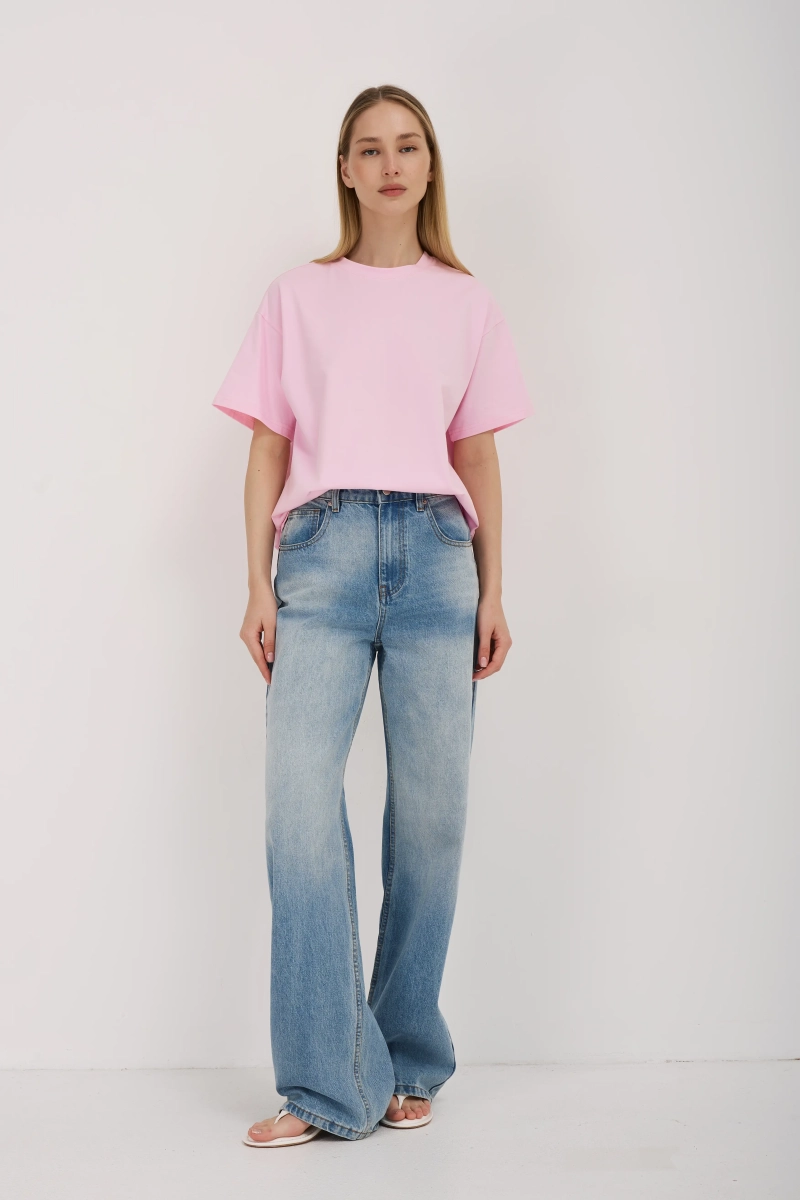 Футболка в расслабленном стиле Ricoco, цвет: розовый, 3059/3 купить онлайн