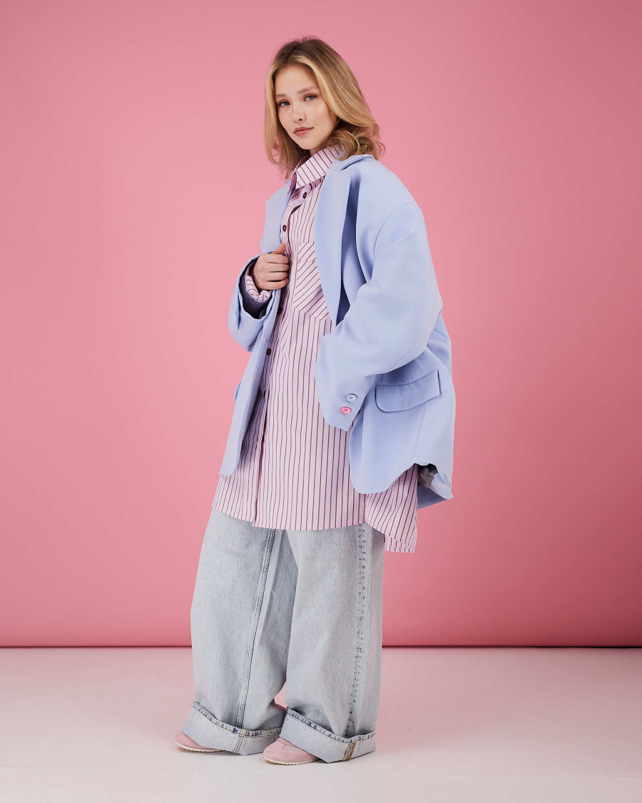 Пиджак макси TABOO, цвет: голубой, Blzr04 купить онлайн