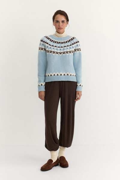 Джемпер с принтом TOPTOP, цвет: голубой с принтом, TT.050.17397.601 купить онлайн