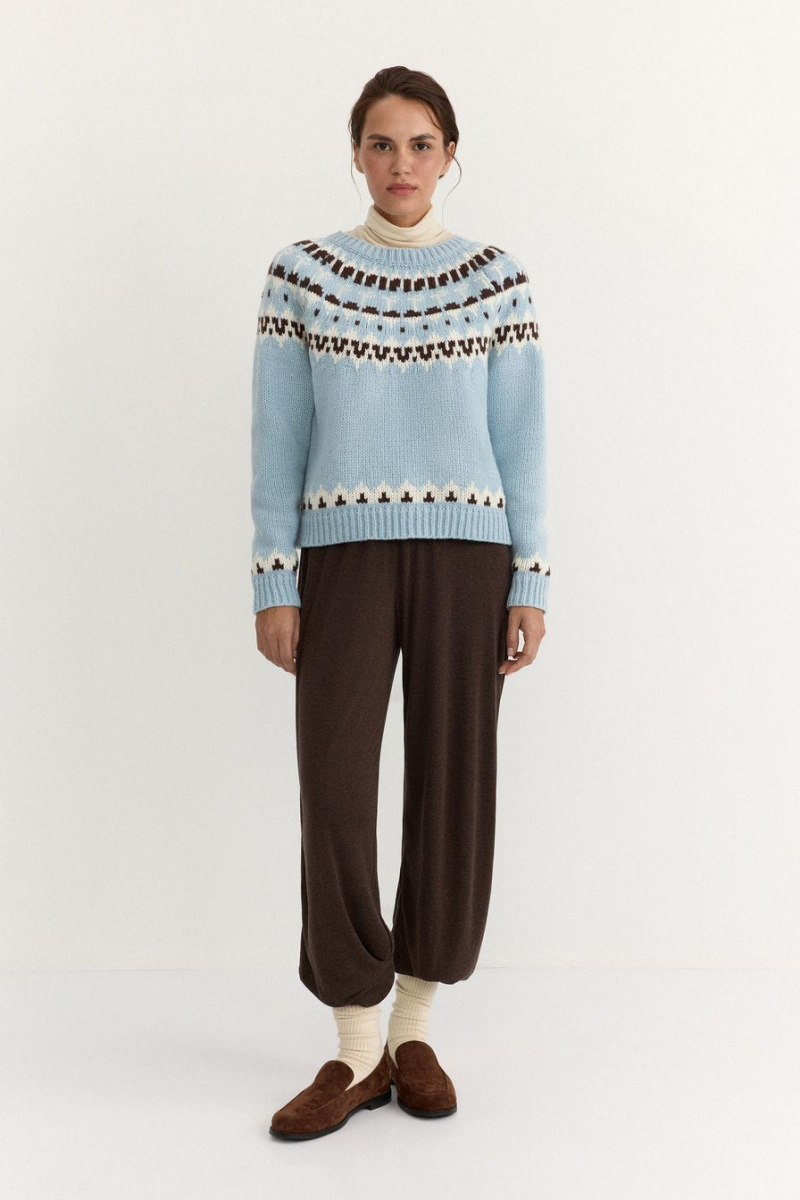 Джемпер с принтом TOPTOP, цвет: голубой с принтом, TT.050.17397.601 купить онлайн