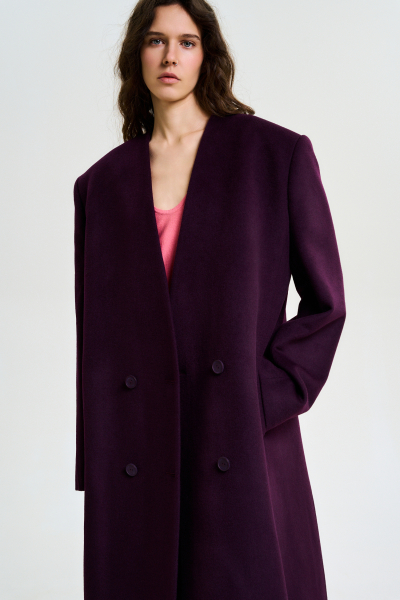 Пальто без лацканов BURGUNDY Label .B, цвет: burgundy, Jc.30.4.2145BRD со скидкой купить онлайн