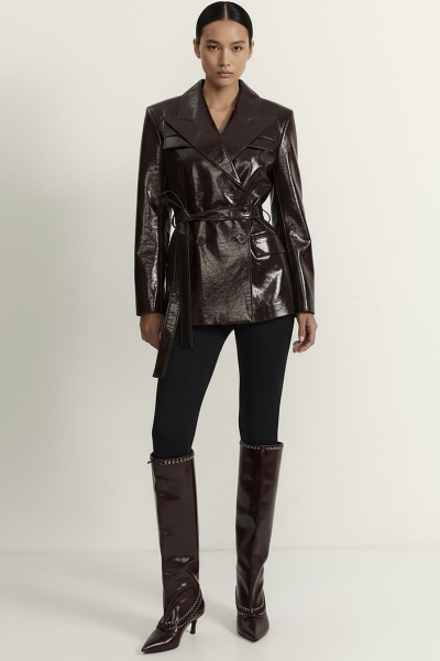 Пиджак из экокожи TOPTOP, цвет: коричневый, TTS.060.18563.700 купить онлайн