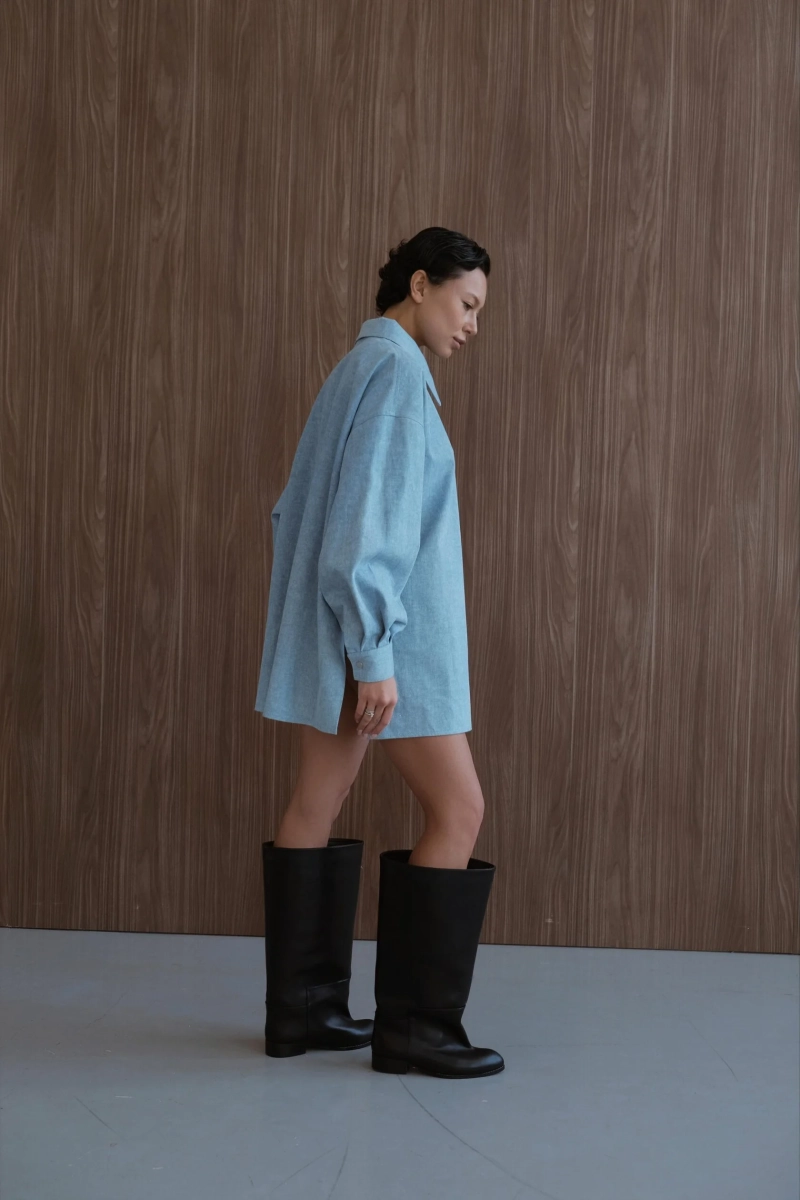 Рубашка оверсайз "Небо" Мини, цвет: голубой, НФ-00000502 купить онлайн